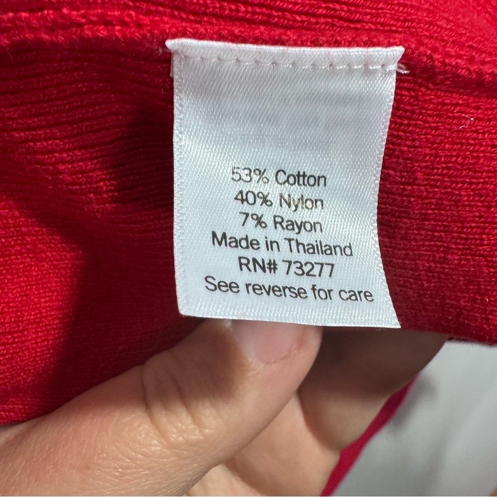 Croft & Barrow Cardigan 3X Red Open Front Knit Sweater Pockets Plus - Picture 4 of 5